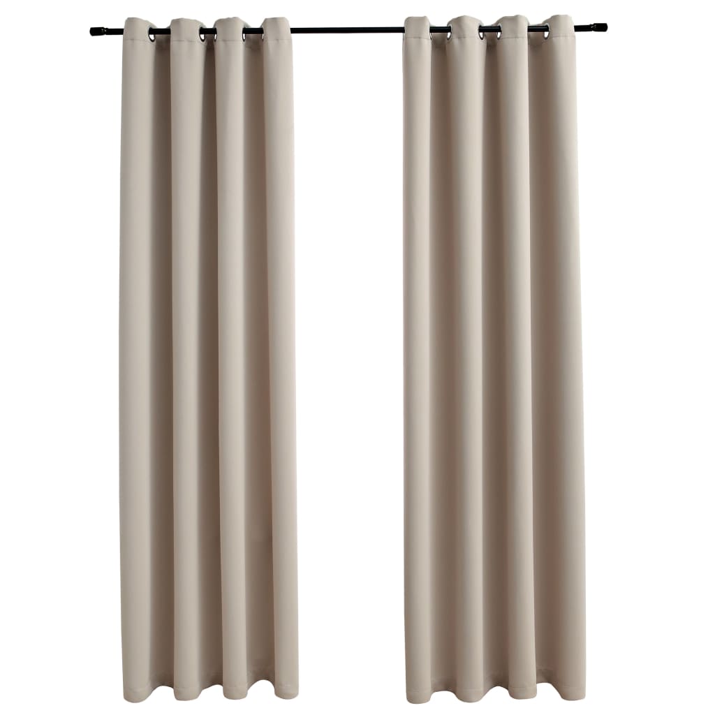 vidaXL 2x Cortinas Opacas con Anillas de Metal 140x225cm Decoración Color Antracita,  Gris,  Taupé y mas