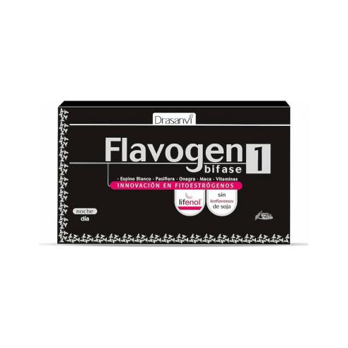 DRASANVI FLAVOGEN BIFASE 60 Cápsulas    Complementos Alimenticios para el Bienestar Femenino y Equilibrio Hormonal.