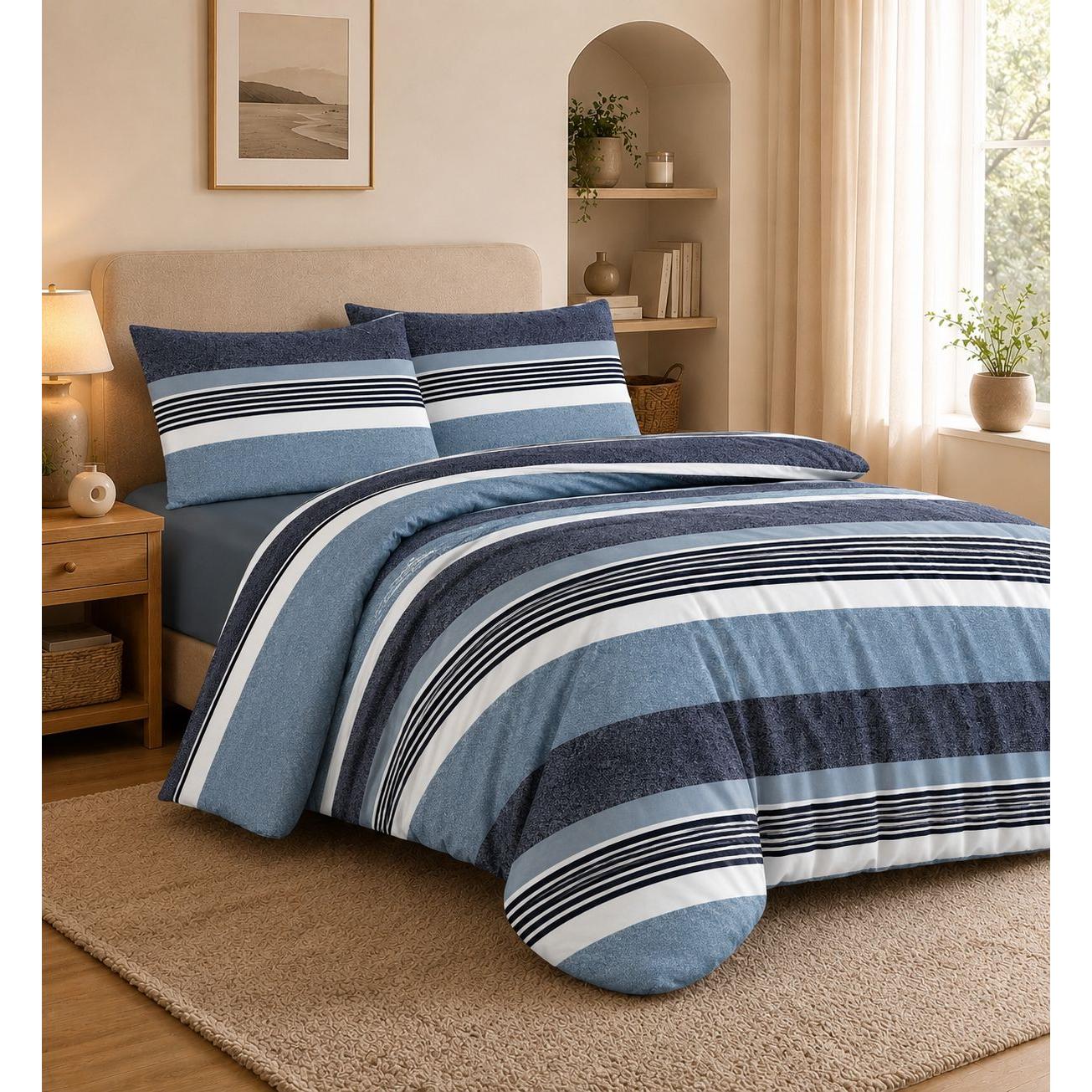 OsoNube – Juego de Cama Estampado de 3 o 4 Piezas para Camas de 90, 105, 135, 150 y 180 cm, Incluye Funda Nórdica, Sábana Bajera Ajustable y 1 o 2 Fundas de Almohada, Poliéster Suave y Transpirable