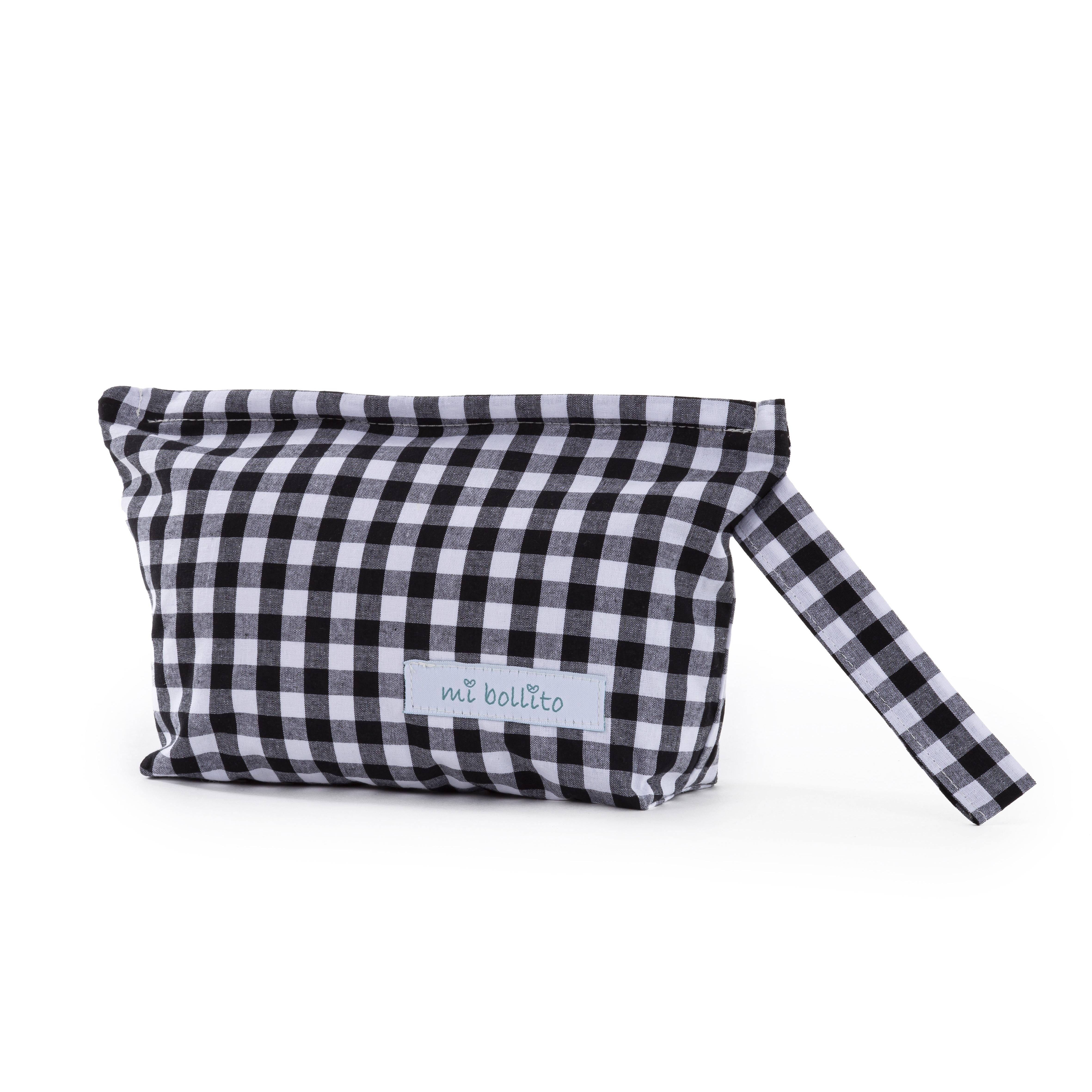Neceser de Bebé. Pañalera vichi de algodón. Bolso Organizador pequeño para Accesorios de Aseo e higiene del bebé. Práctico y cómodo de Llevar.