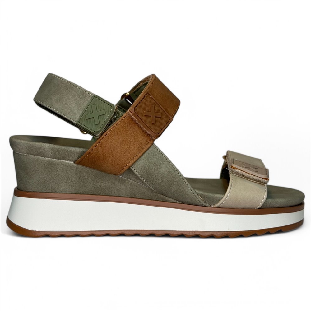 Sandalias para mujer de alta calidad Xti Cuña Velcros 143848 Kaki