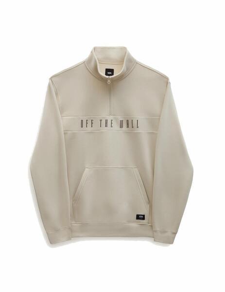 Sudadera Vans Stenson Beige Sin Capucha y Cremallera en el Pecho