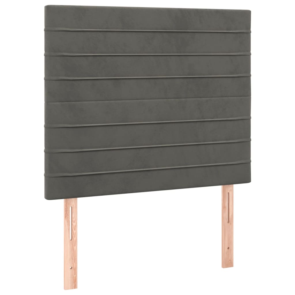 vidaXL Cabecero con luces LED terciopelo gris oscuro 100x5x118/128 cm