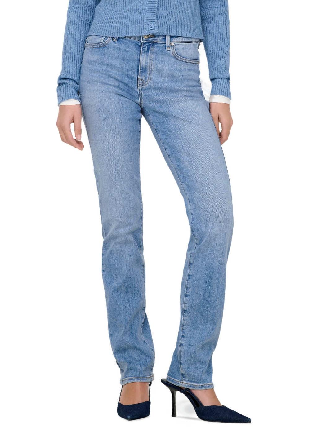 Pantalón vaquero Only Sui azul tiro medio straight de mujer