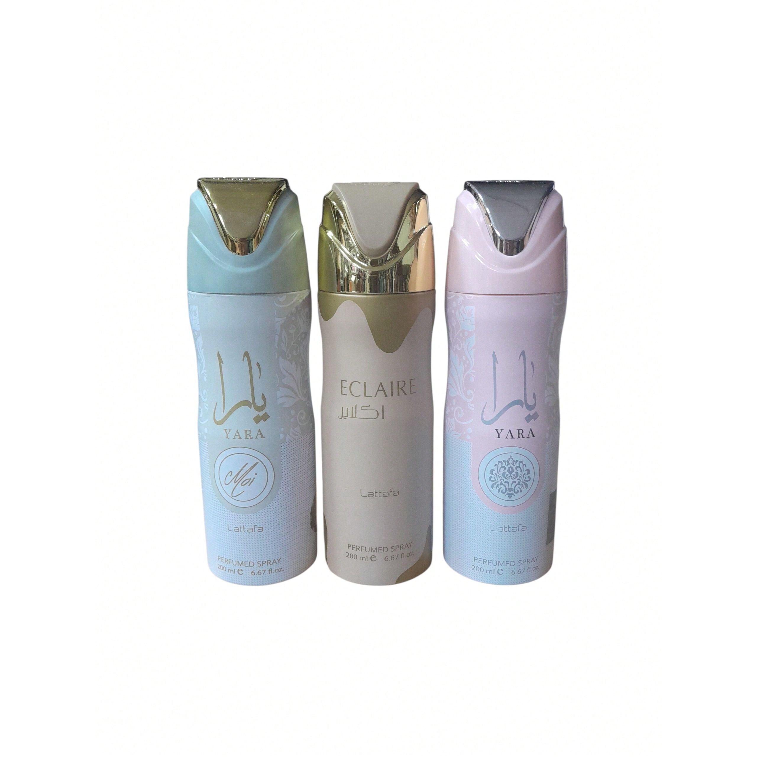 Pack 3 Unidades - Desodorantes arabes - Ecliare + Yara Blanco, Yara Rosa , 200 ml cada uno , set 3 unidades