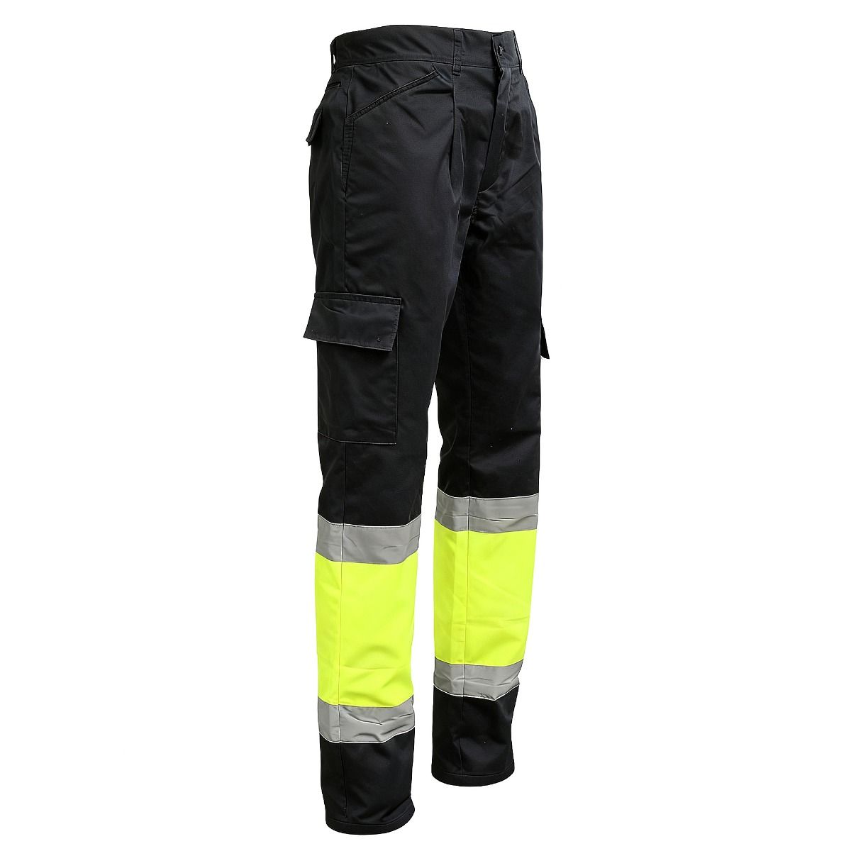 Pantalón Reflectante Workfit | Amarillo/Negro, Transpirable, 240g, Cintas Piernas, Cat. I, Tallas S a 3XL