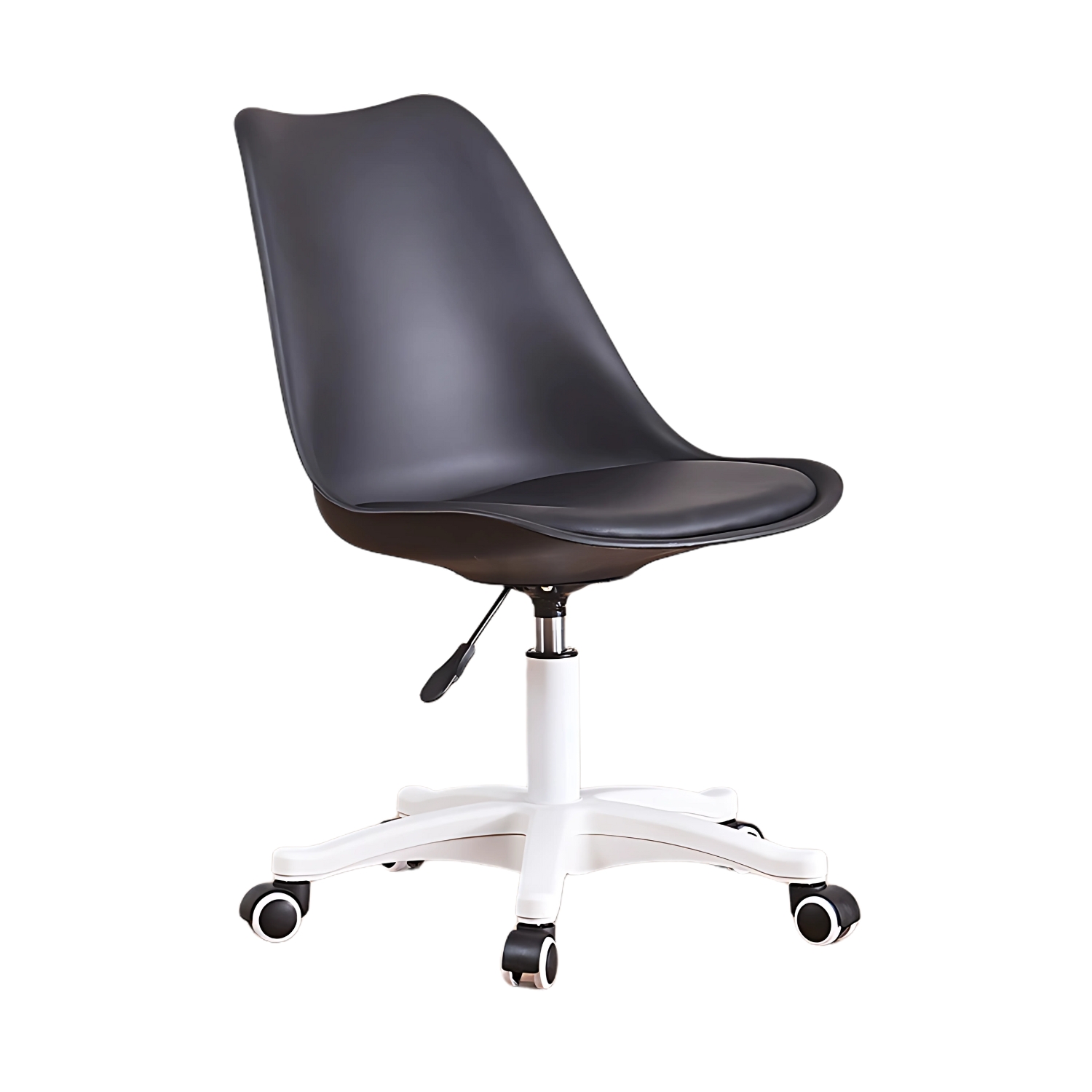 Silla de oficina, Silla escritorio juvenil, Silla Gaming, Silla giratoria 360º, Ergonómica, Asiento de polipiel y PP, Regulable, Estilo nórdico, Para despacho y hogar