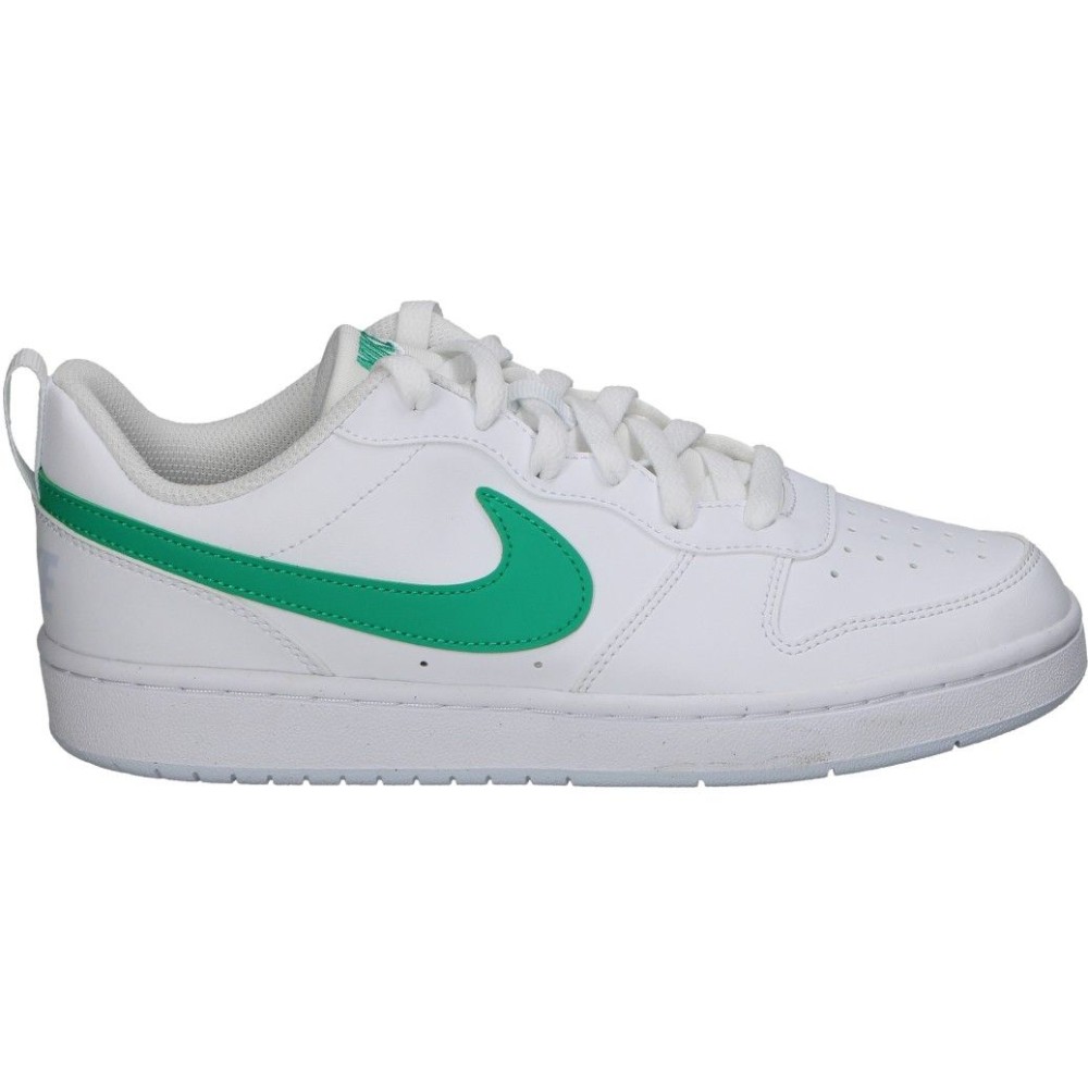 NIKE | Deportivas Nike Court Borough Low Recraft para Moda Joven - Zapatilla en Color Blanco con Detalles Verdes – Sneaker con Cierre de Cordones – Estilo Casual – Zapatillas Versátiles – Modelo DV5456-109