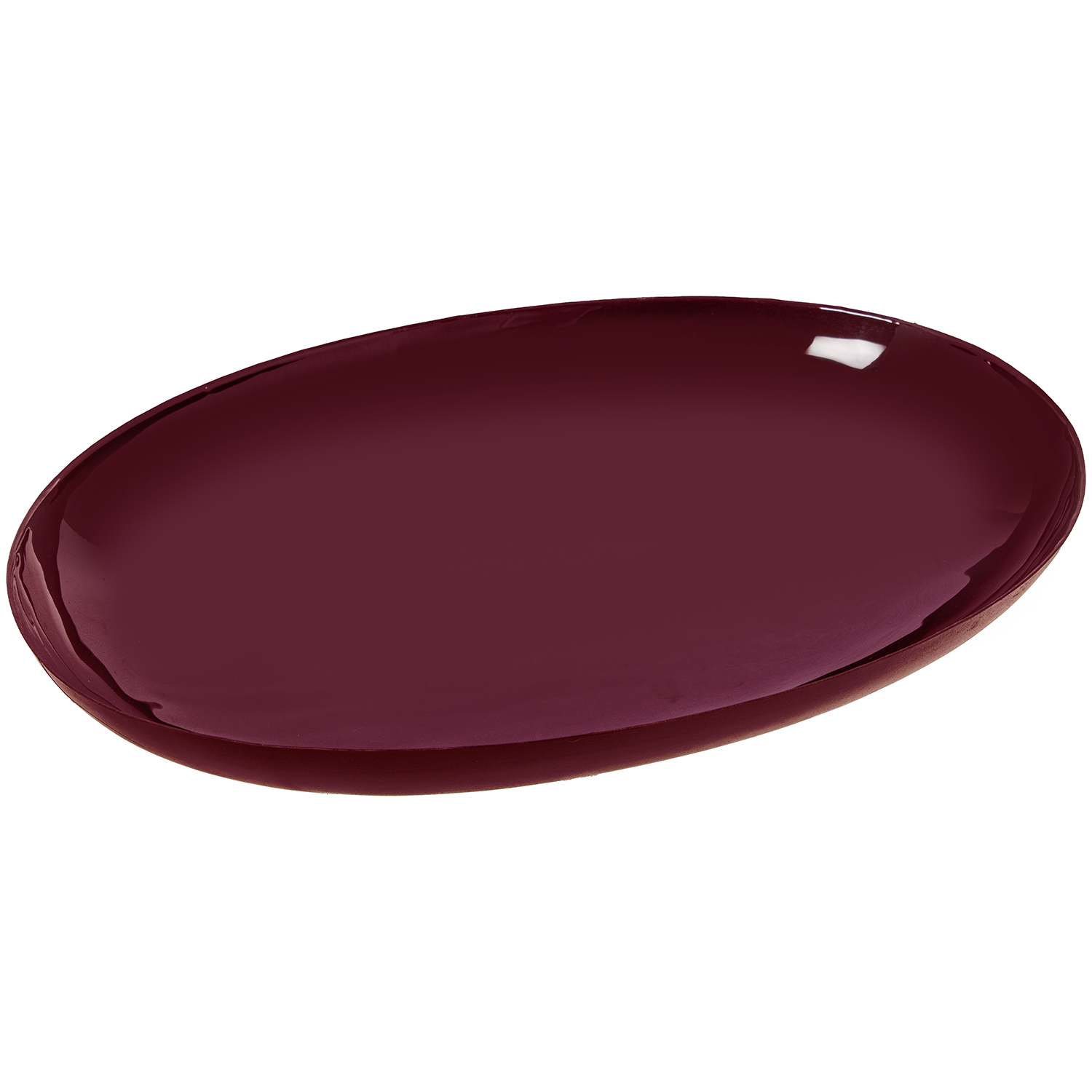 Centro mesa metal esmaltado burdeos 43x31x5, 5cm