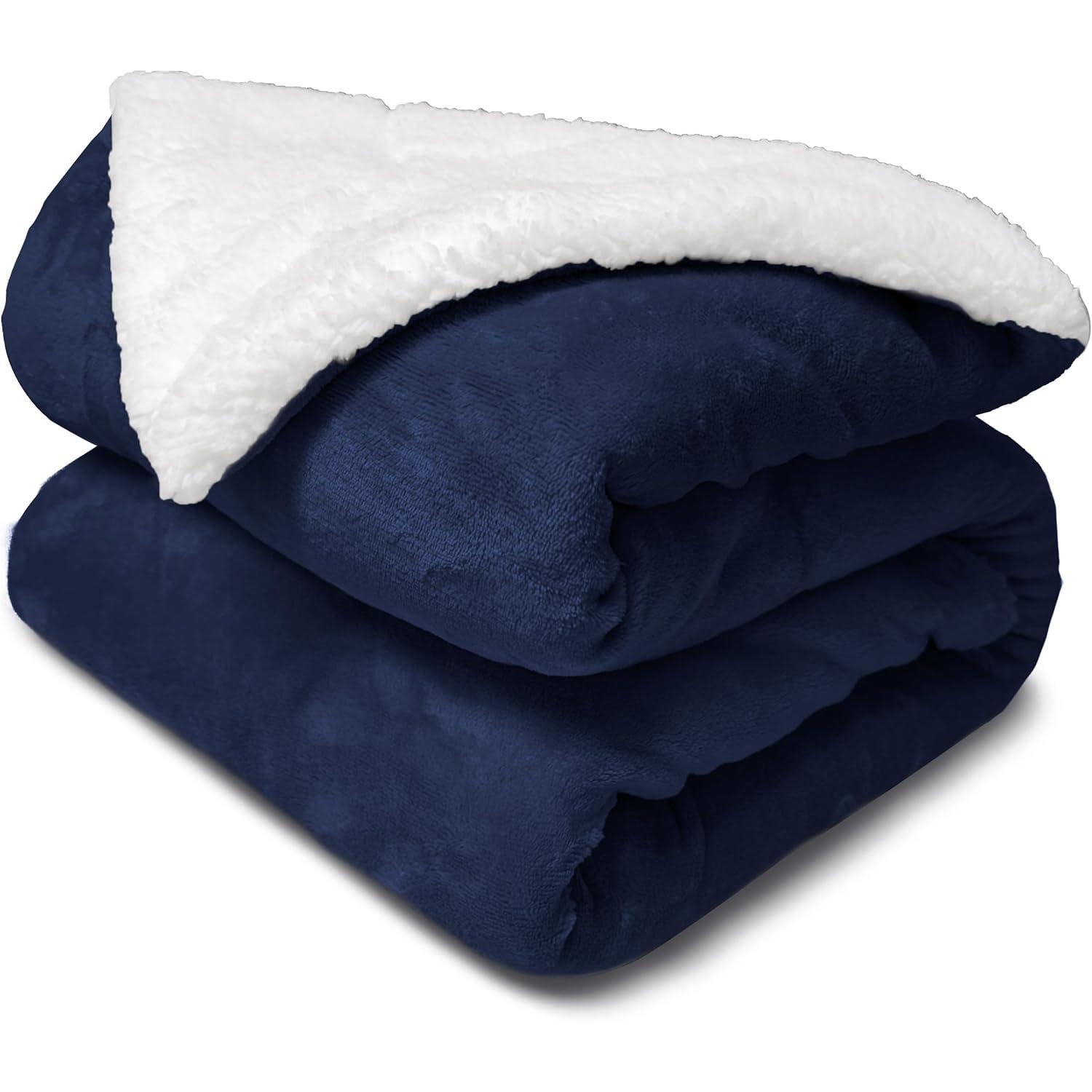 Manta Borrego 130x160cm/160x220cm/220x240cm, Manta Sofa Reversible de Franela y Sherpa, Manta Cama Gruesa, Manta Borreguito, Sobrecama, Manta Caliente, Suave, Transpirable para Invierno