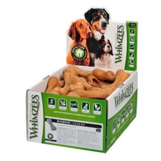 Whimzees Hueso Arroz Hipoalergénico Snack hipoalergénico para perros que mejora la salud bucodental
