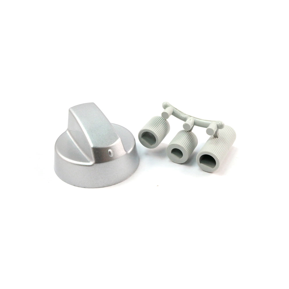 Pack 4 unidades mando horno/cocina 6,8mm universal (Plateado) Anakel Home