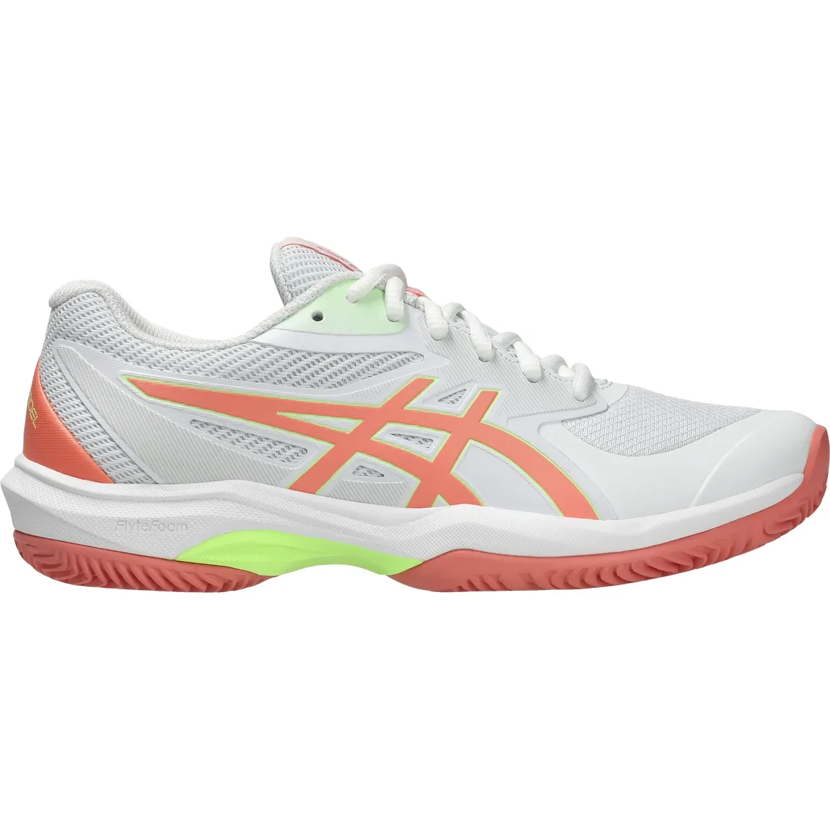 Zapatillas Asics Game FF Padel Blanco Naranja Amarillo Mujer