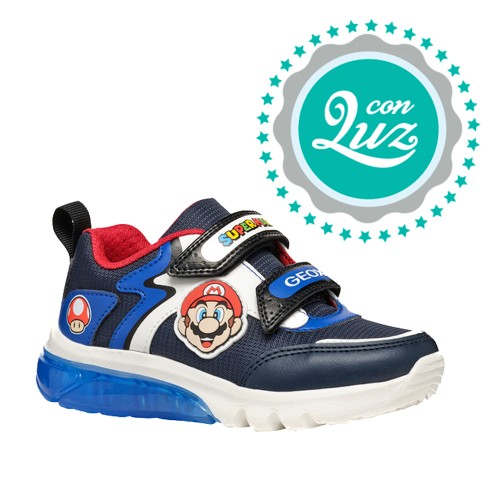 Zapatillas luces Super Mario GEOX CIBERDRON J46LBI con doble velcro