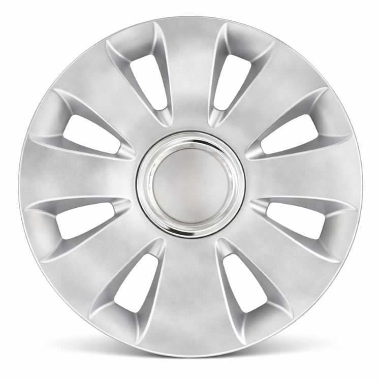 KRAWEHL - Juego de 4 Tapacubos - Modelo Ares - Cubre Llantas - Fácil de Instalar - Anillo de Sujección Ajustable - Resistente a los Golpes - Realizado en ABS - Color Plata