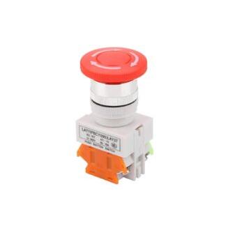 CA Pulsador de parada de emergencia Sollbry de 5 A, 220 V, 22 mm, NO/NC, tapa tipo hongo roja