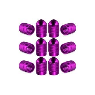 CA Sollbry - 12 tapas de válvula de aleación, accesorios universales para vástago de válvula, guardapolvo, tapas de boquilla de aire, accesorios decorativos para coche, SUV, motocicleta y bicicleta (morado)