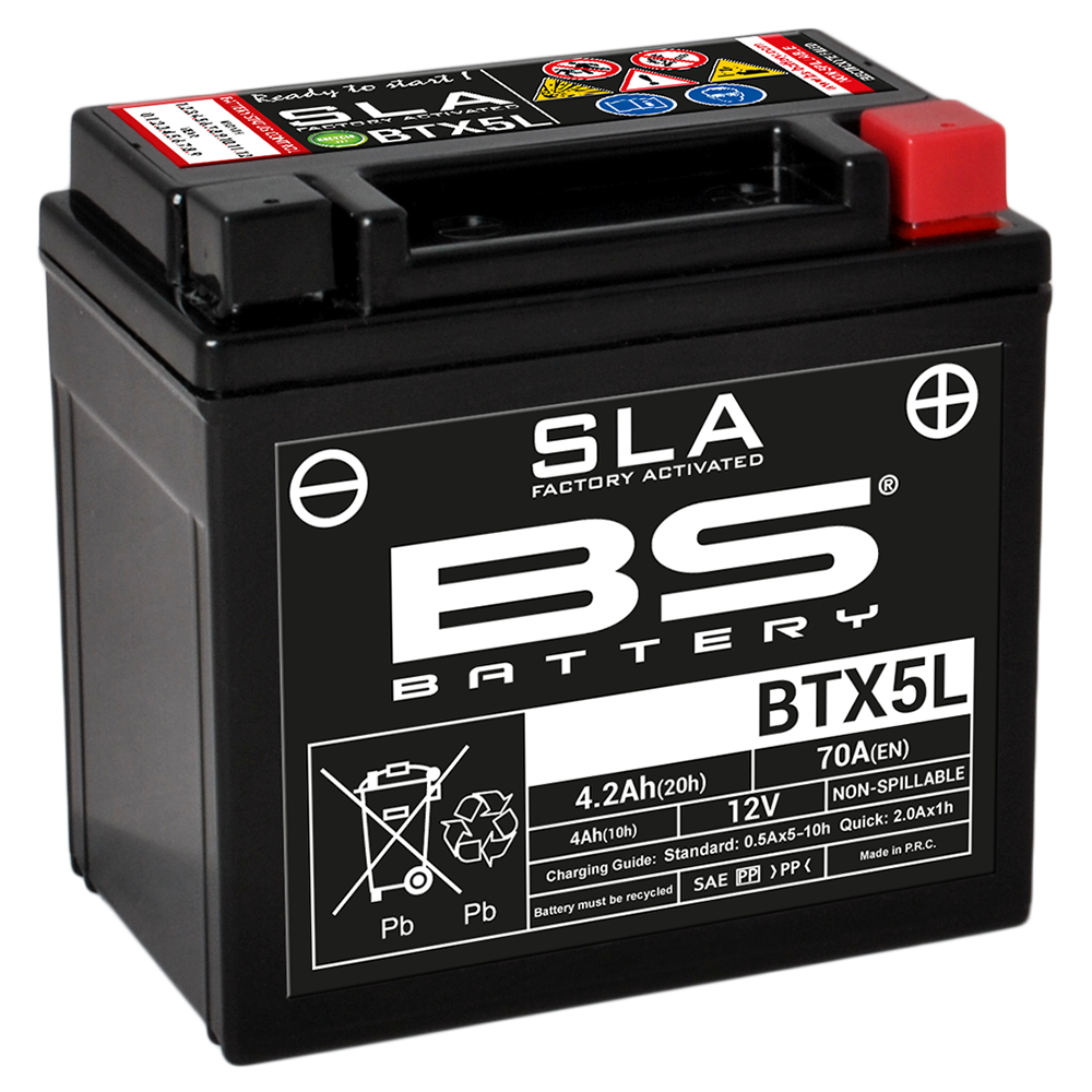 Batería De Moto Sla Max Btx5l (Fa) De Agm, Libre De Mantenimiento Y Respetuosa Con El Medio Ambiente 35598