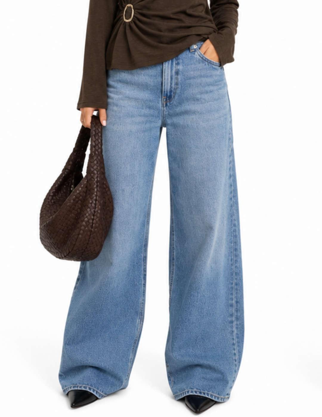 Pantalón vaquero JJXX Tokyo azul medio de mujer