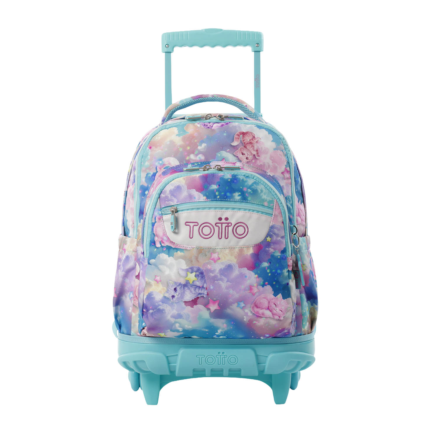 Totto Mochila escolar ruedas Renglones Material: Poliéster reciclado 32 x 45.5 x 18 cm