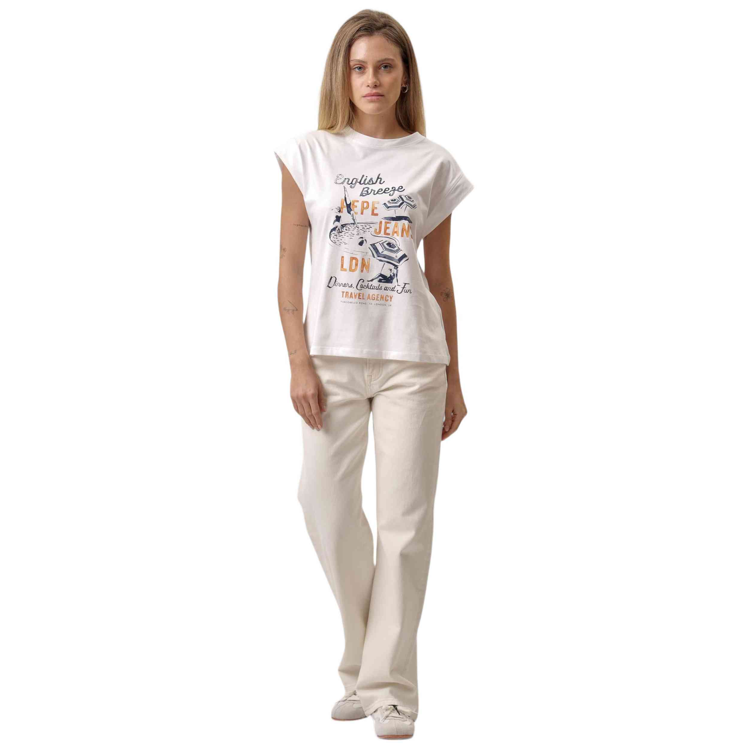 Camiseta De Tirantes Pepe Jeans modelo PL506029-800 para Mujer en color Blanco