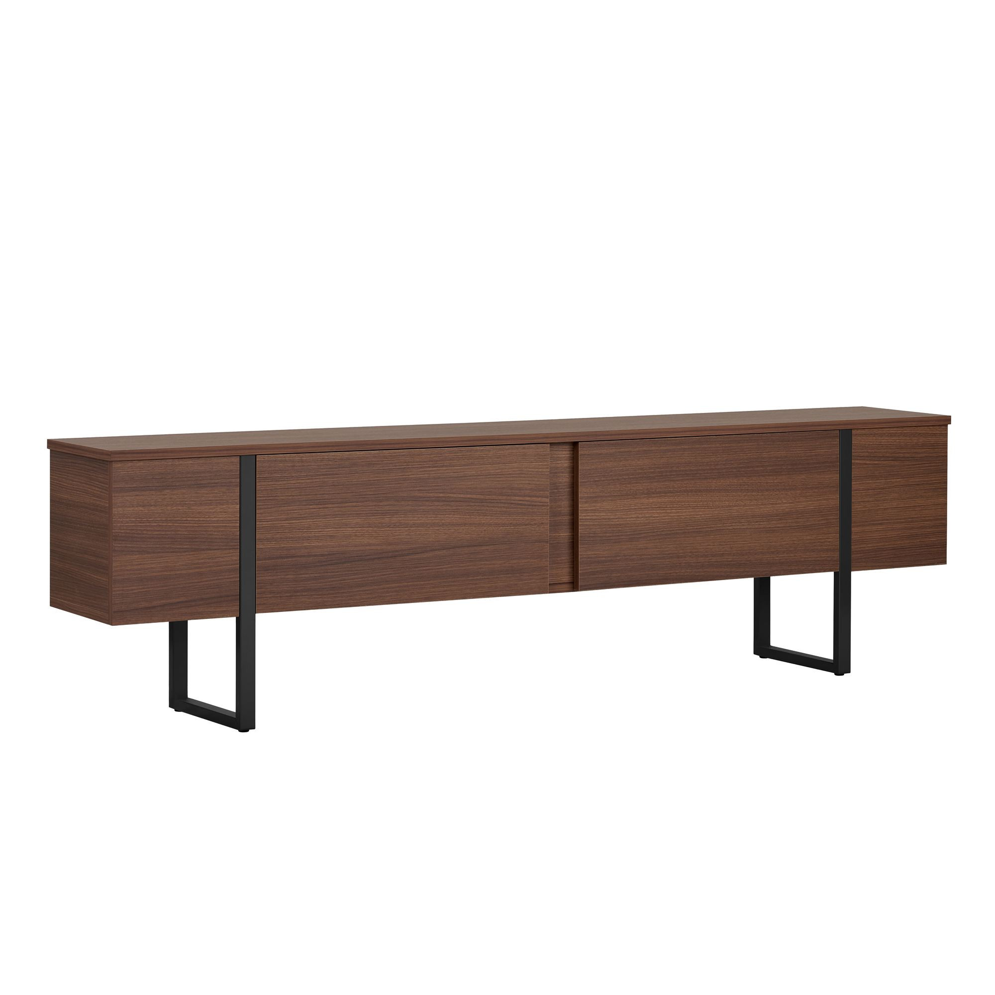 Habitat y Jardin - Mueble para la tele de madera <<Onera>> - 180 x 30 x 50 cm - Nogal / Negro
