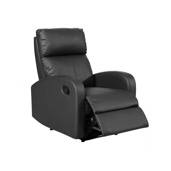 MOMMA HOME Sillón Relax reclinable Med - Modelo TAVIRA - Color Negro - Material Ecopiel/Metal - Medidas 71 x 93 x 101 cm Raíz Sillones Relax Inicio Muebles de Salón y Hogar Sillón Relax Sillónes Relax Promocion MommaHome