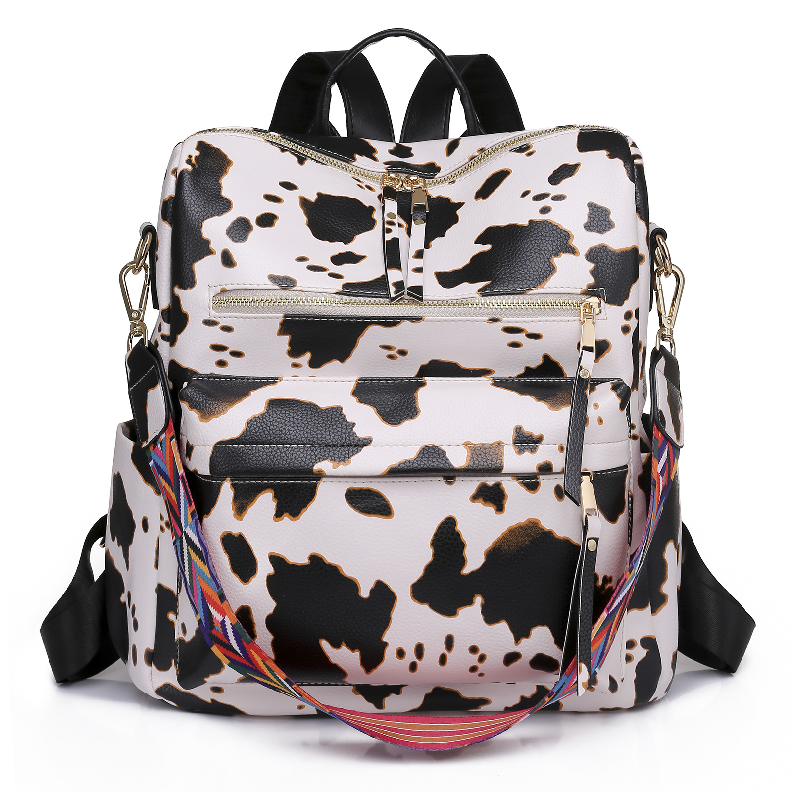 Mochila de moda para mujer, bolso de hombro multifuncional de cuero para mujer, bolso de viaje, bolso de mano