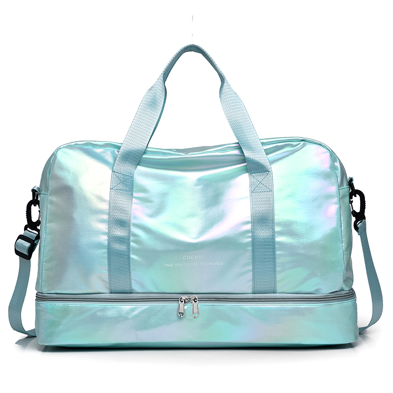 Bolso De Viaje Para Mujer Gran Capacidad Bolso De Hombro Casual Bandolera Equipaje Separación Seco-Mojo Deportivo Y Fitness