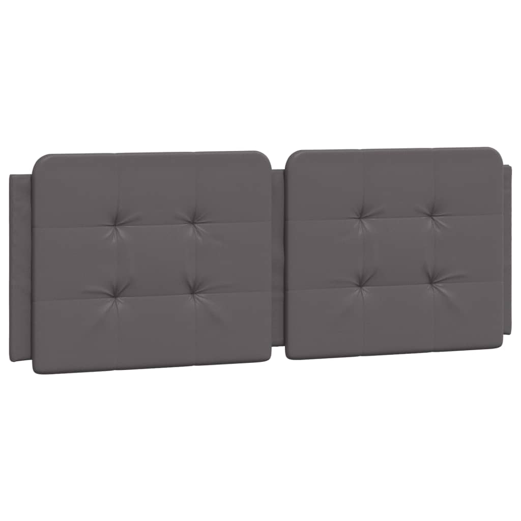 vidaXL Cabecero de cama acolchado Zadar cuero sintético gris 140 cm
