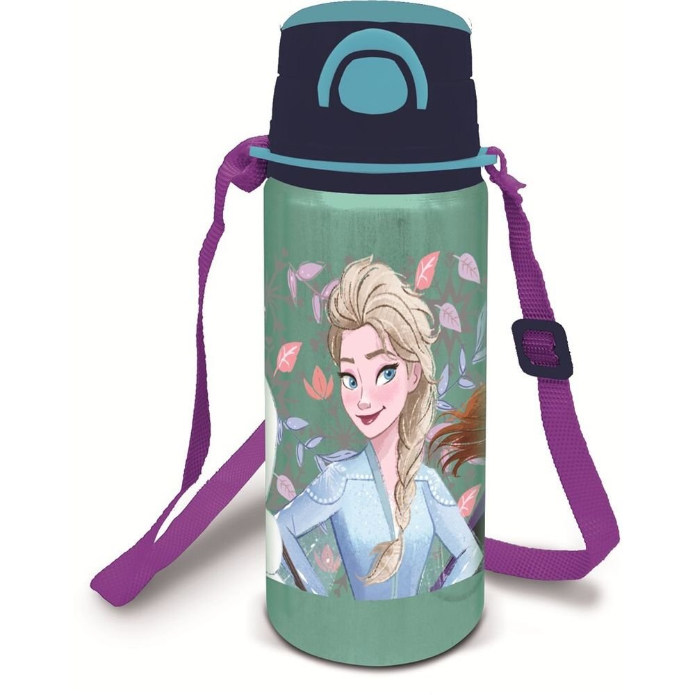 STOR BOTELLA POP UP CON CORREA 730 ML FROZEN SNOWY TALE DISNEY FROZEN MENAJE 7x7x22 Cms.