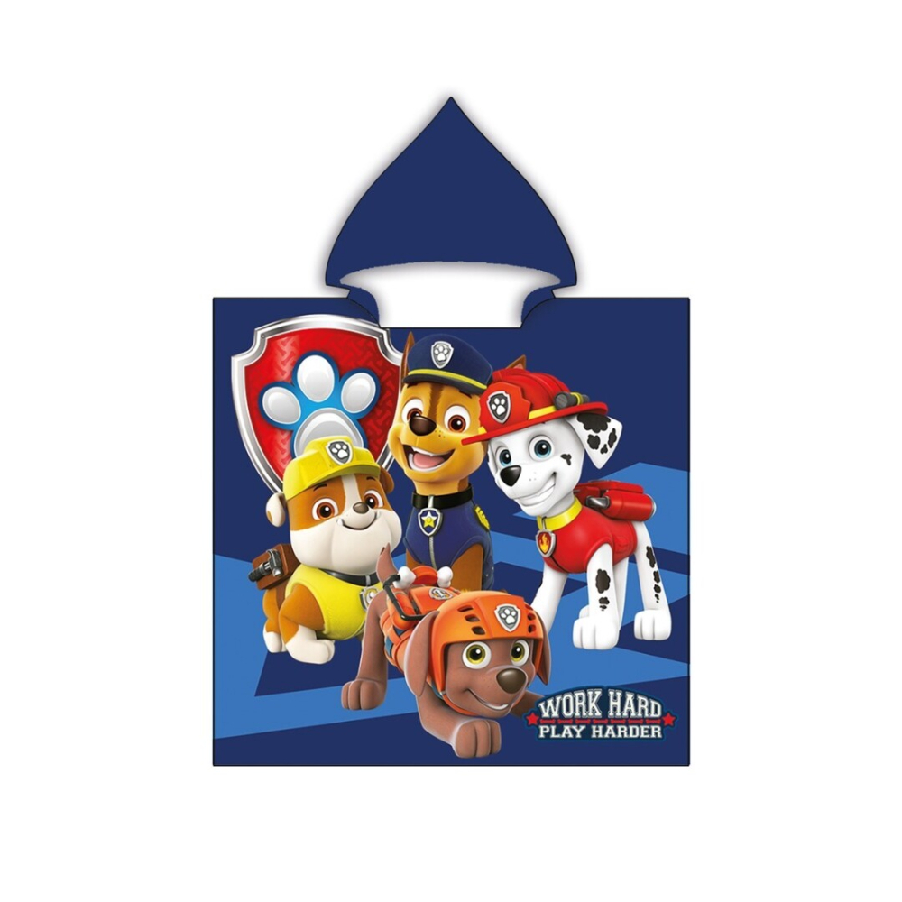 Patrulla Canina New Import Poncho de Microfibra Work Hard 110x55 CM 87176
