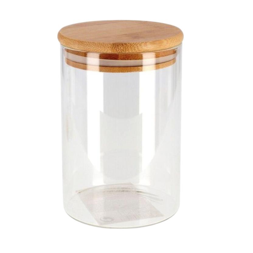 Pack 2/4/6 Botes de Cristal, Tarros de Cocina con Tapa de Bambú. Envases para Alimentos con Anilla de Silicona, Tarro de Cristal de cocina de 900/1200/1700ml.