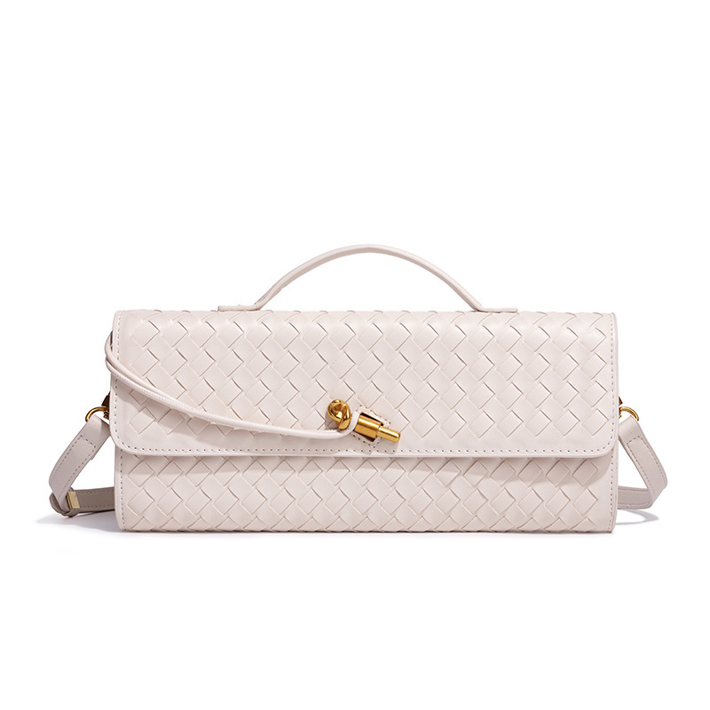 Bolsos de mano tejidos para mujer, bolso cruzado de hombro de piel sintética para noche, bolso bandolera de mano para formal, boda, fiesta