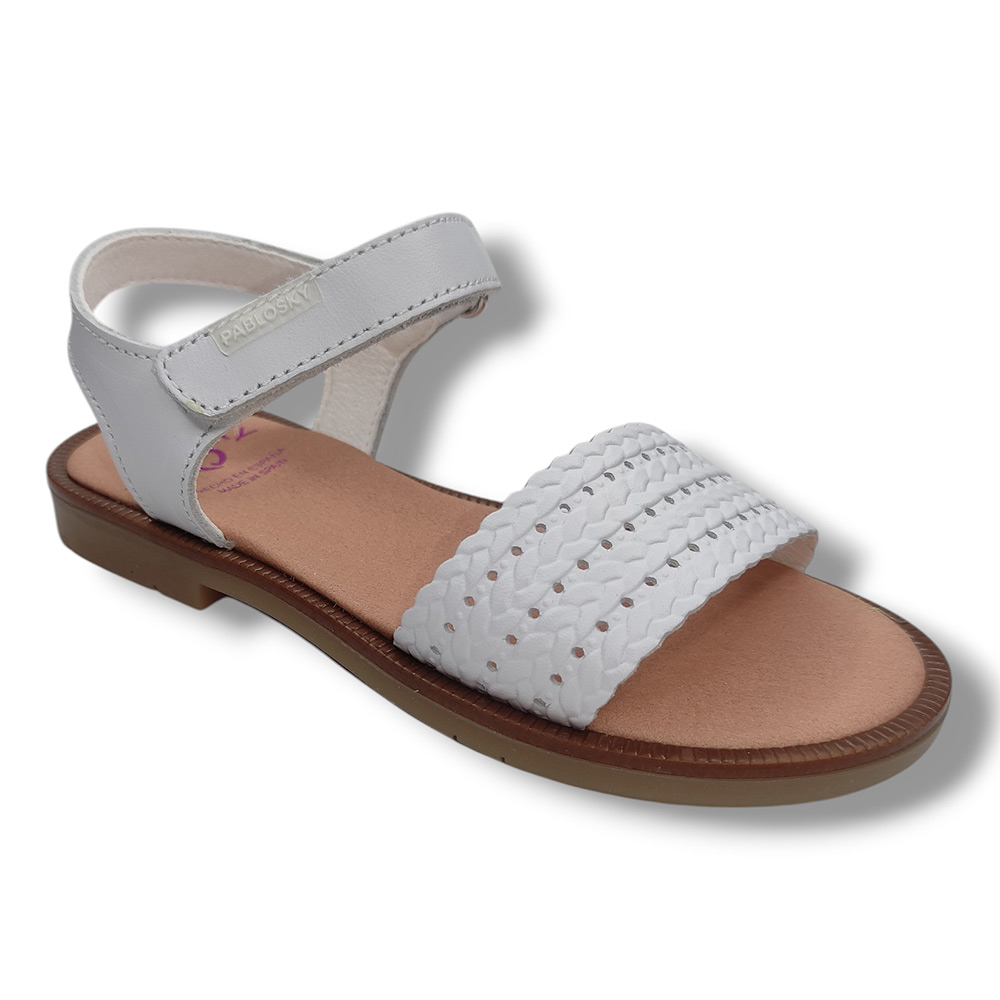 Pablosky Sandalia Abierta Niña 451600 BLANCO calzado niños Respetuoso Pablosky Summer ROYALE CORDONETS