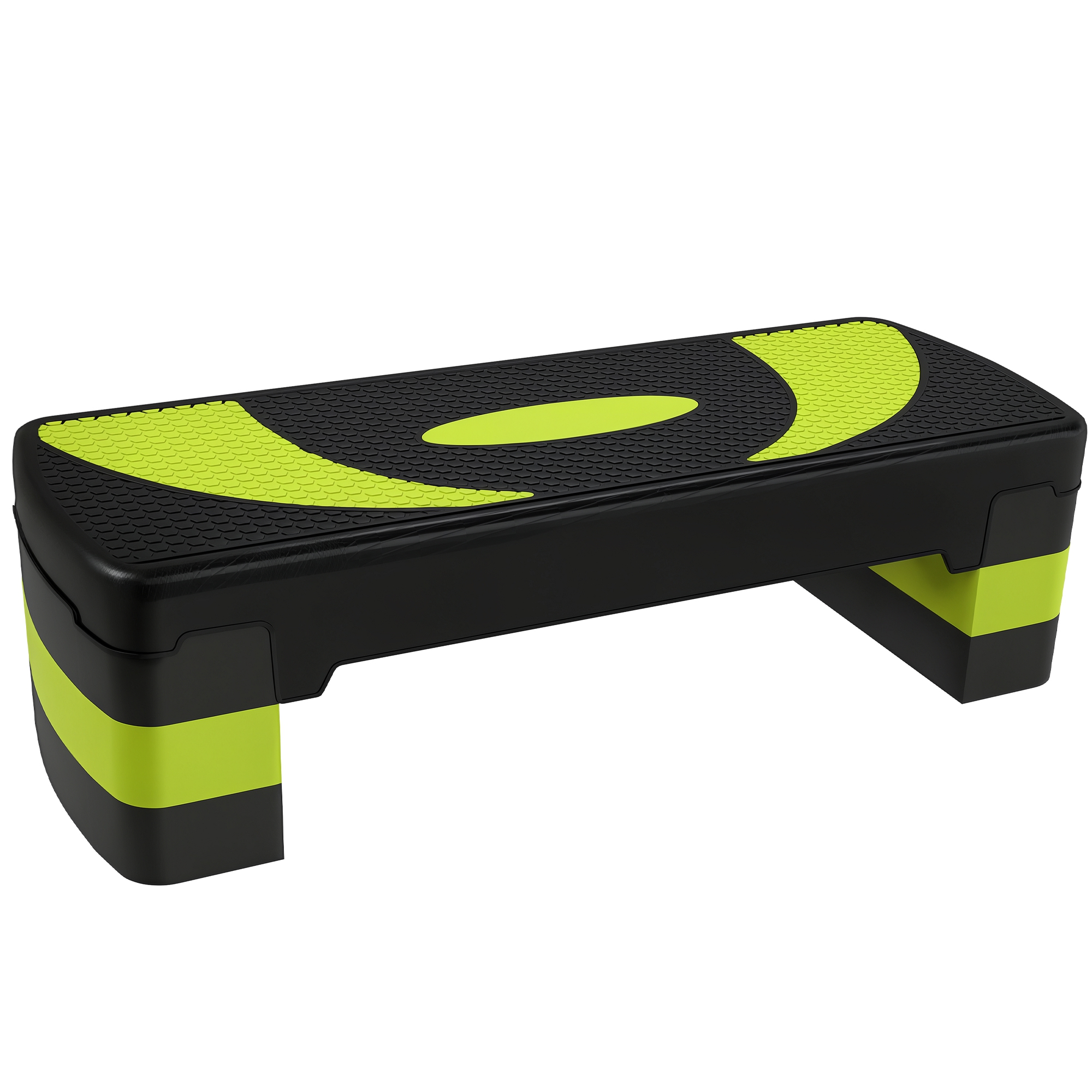 HOMCOM Step de Aeróbic, Step para Fitness Antideslizante con Altura Regulable 3 Niveles de 10/15/20 cm, Tabla Plataforma Stepper para Ejercicio en Casa Gimnasia, Carga 150 kg 80x31x20 cm, Verde