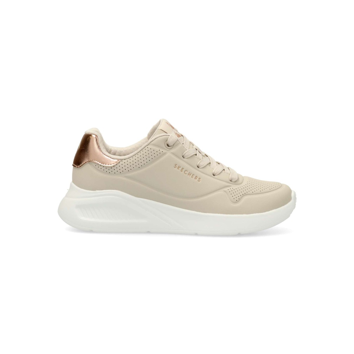 Skechers - Zapatillas deportivas Uno Lite Shimmer Along para mujer con parte superior sintética y plantilla acolchada Skechers Memory Foam™