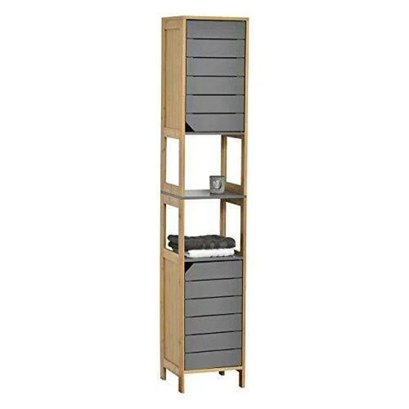 Tendance - Mueble de baño Columna Armario Alto 1 Estante + 1 Puerta + 1 Estante en el Interior Torre de almacenamiento de baño
