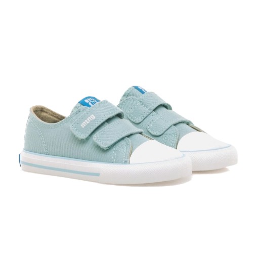 Zapatillas barefoot MUSTANG FREE 49049 con doble velcro en blanco, marino, aguamarina, y rosa.