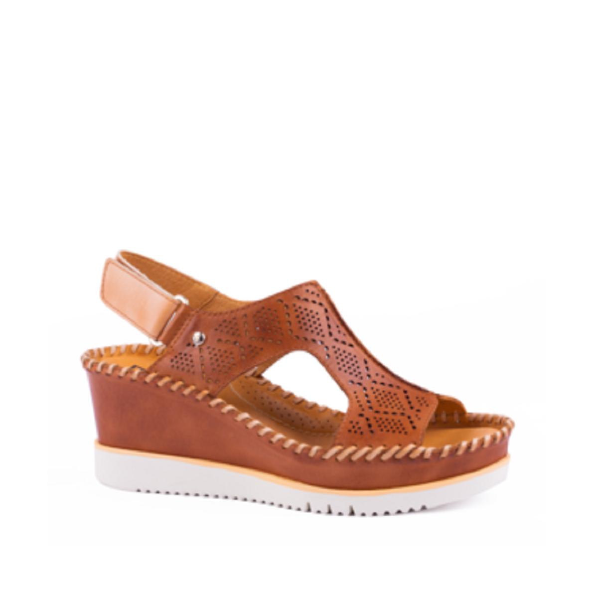 PIKOLINOS AGUADULCE W3Z-1775C1 SANDALIA DE PIEL NATURAL CON CUÑA DE 7 CM. DE ALTURA, FORRO Y PLANTILLA TAMBIÉN DE PIEL. PESO PLUMA PARA MAYOR COMODIDAD. CIERRE DE VELCRO