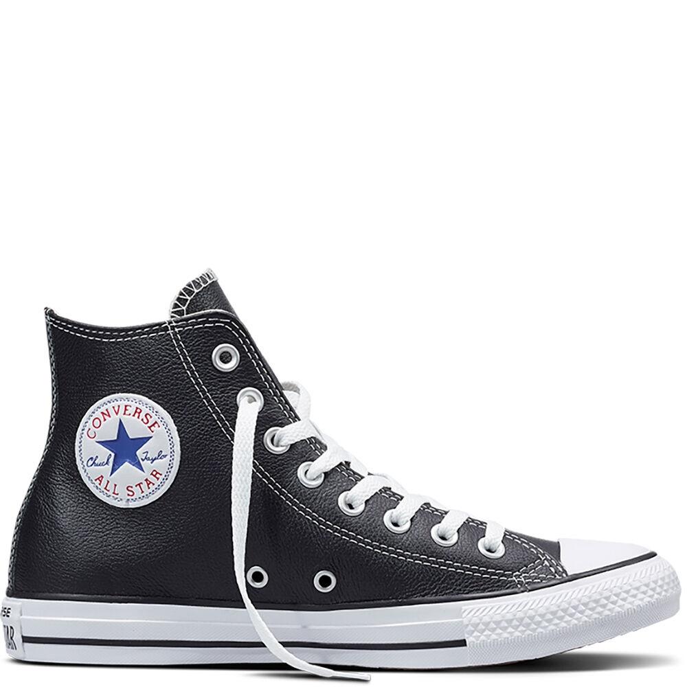 Converse CHUK TAYLOR HI Negra de Piel Elegante para Hombre