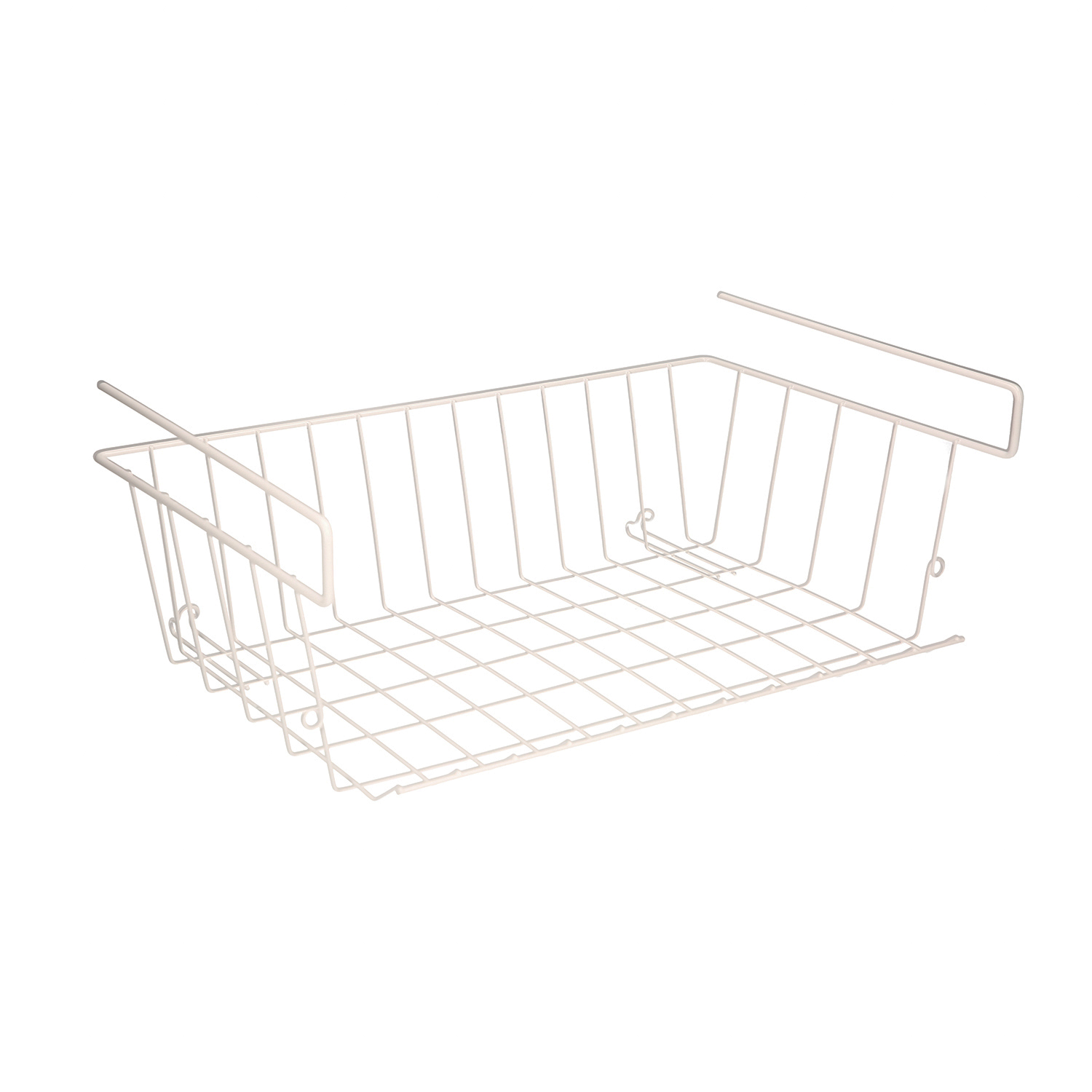SANCO STORE - ORYX Cesta Bajo Estante Colgante Blanca 39x25x11cm.