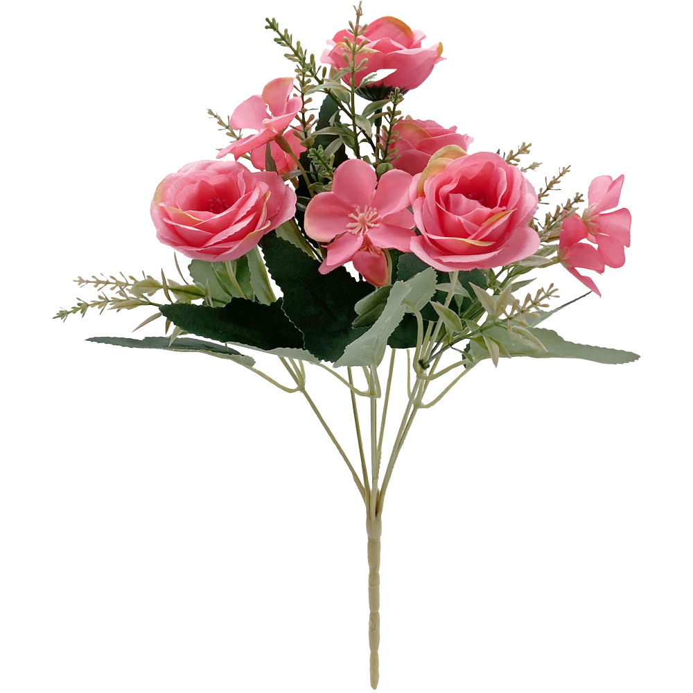Poenia Arte Floral - Ramo de Rosas Artificiales - Decoración Duradera - Variedad de Colores - 30cm - 3pcs