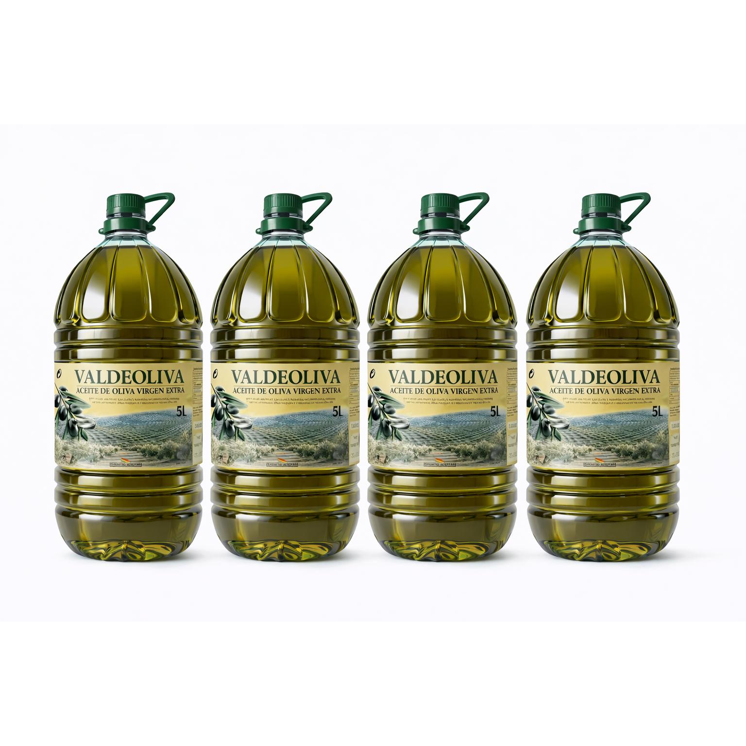 Aceite de Oliva Virgen Extra Picual Valdeoliva 4 x 5 Litros – Cosecha Familiar Andalucía, Ideal para Cocina Mediterránea