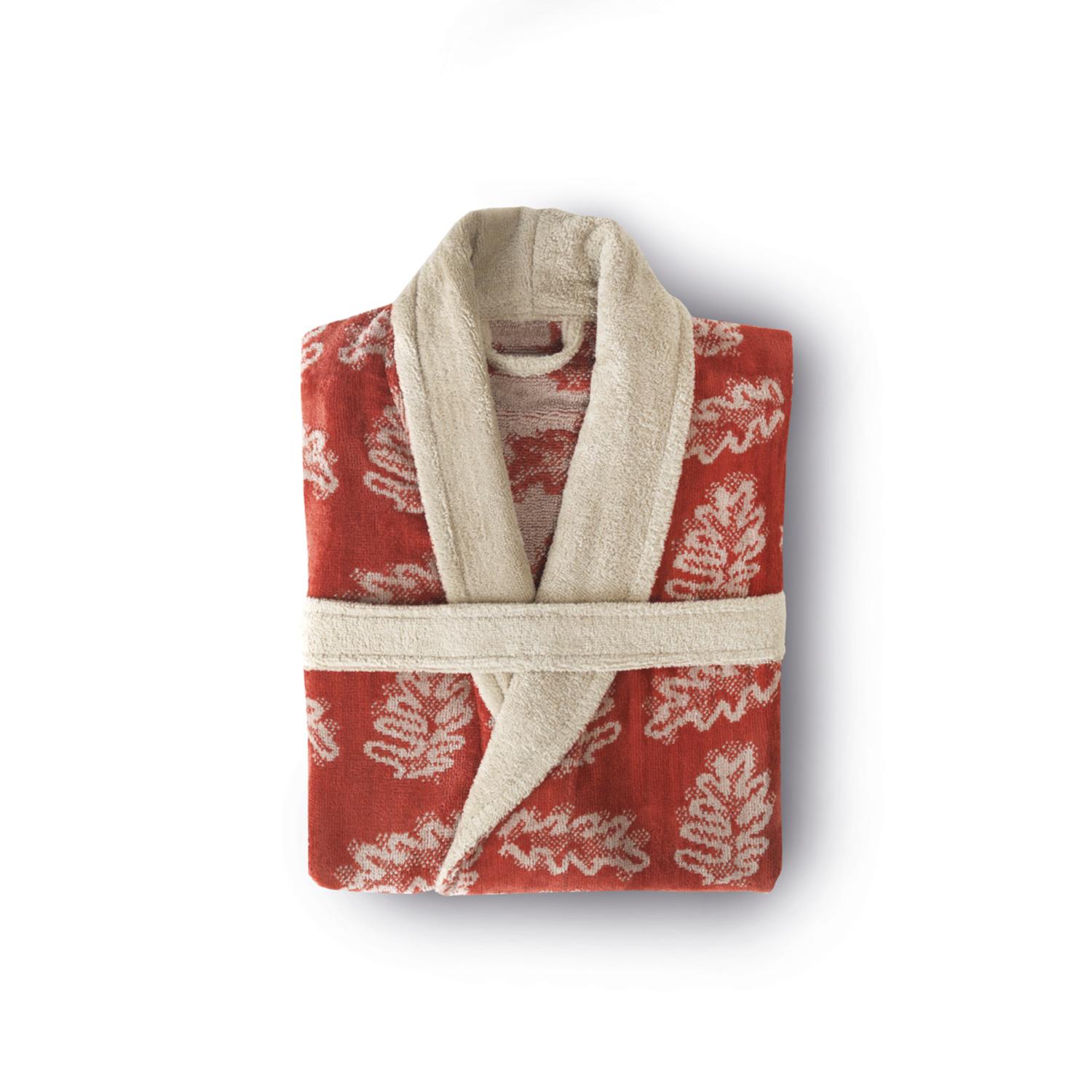 Albornoz terciopelo bolsa con capucha jacquard modelo Arabico talla M, El mejor textil hogar para tu casa Fijalo