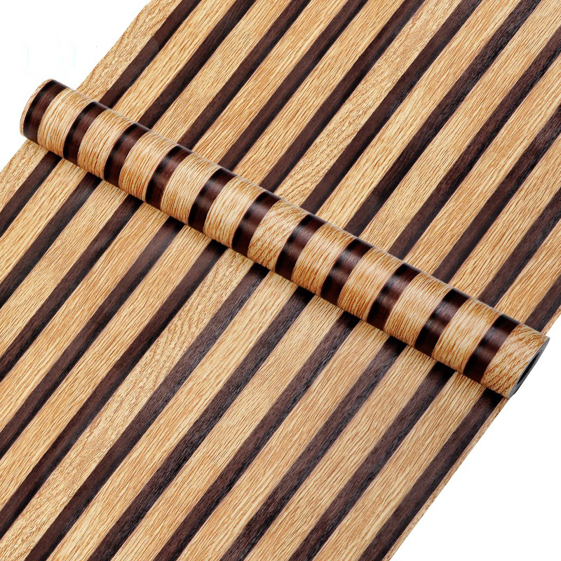 MOV Papel Tapiz PVC Impermeable De 45cm Para Decoración De Hogar Pared Escritorio Armario Rayas De Madera Autoadhesivo Para Habitaciones Estudio Cocina Y Más
