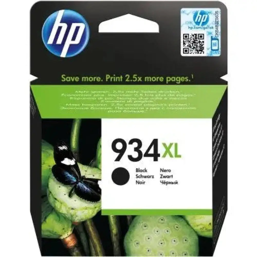 HP - Cartucho de tinta negro 934XL original con tinta pigmentada, rendimiento de 1000 páginas para HP OfficeJet 6820 y Pro 6230