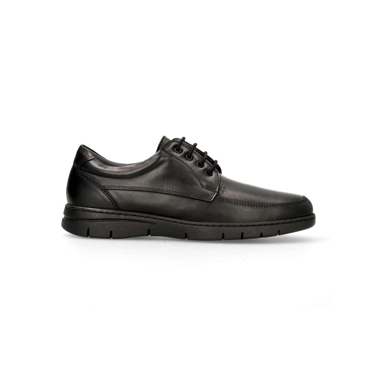PITILLOS - Zapatos blucher de piel para hombre, cómodos con suela de goma y forros transpirables, color negro