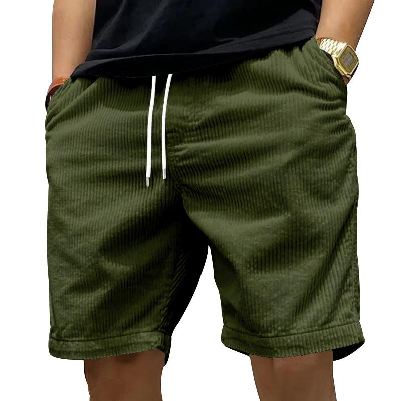 CA Pantalones cortos de trabajo de peso pesado para hombre, tendencia de verano, pantalones cortos casuales de pana retro de moda para hombre