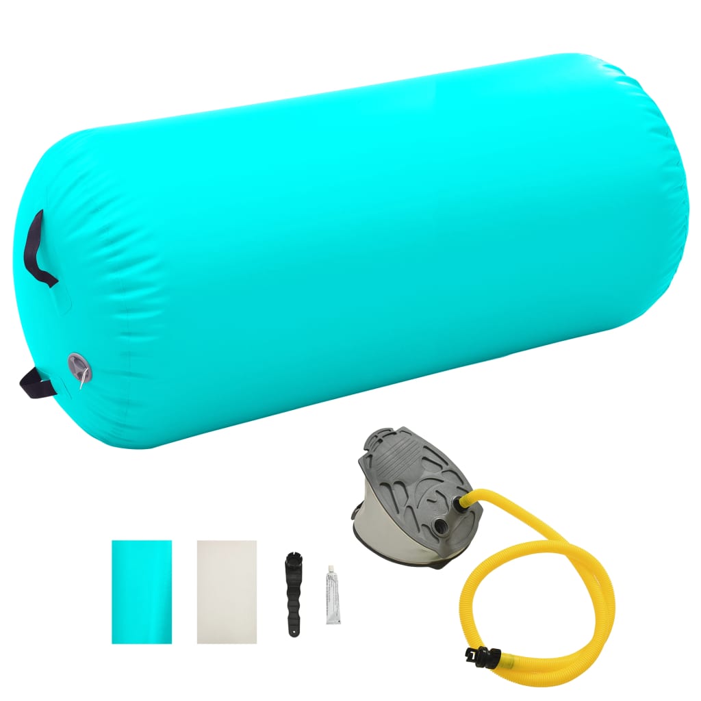 vidaXL Rollo Hinchable de Gimnasia con Bomba PVC 120x75 cm Cilindro Yoga Color Azul, Rosa, Verde y mas